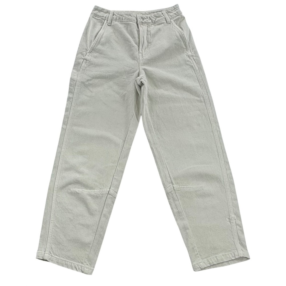 78 & Sunny Womens 4 Ecru Wide Leg Utility Jeans High Rise Carpenter Cotton